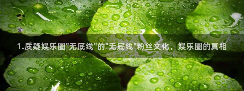 天辰娱乐有梦你就来：1.质疑娱乐圈\
